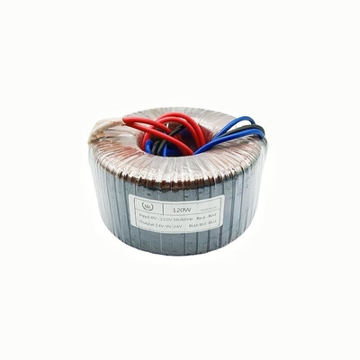 Transformador de aislamiento toroidal de una sola fase de 120W de cobre puro de fuente de alimentación de baja frecuencia para amplificador de audio