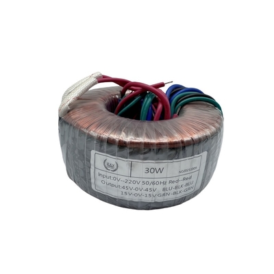 Transformador de potencia toroidal de 30W Entrada 0-220V Salida 36V 45V-0-45V 15V-0V-15V