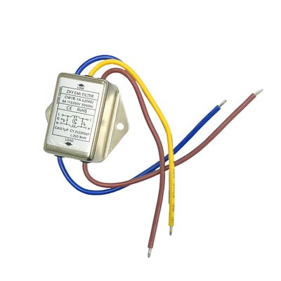 Filtro EMI CW1B-1A-L 6A Tipo de plomo de purificación de energía Filtro de energía CA de fase única